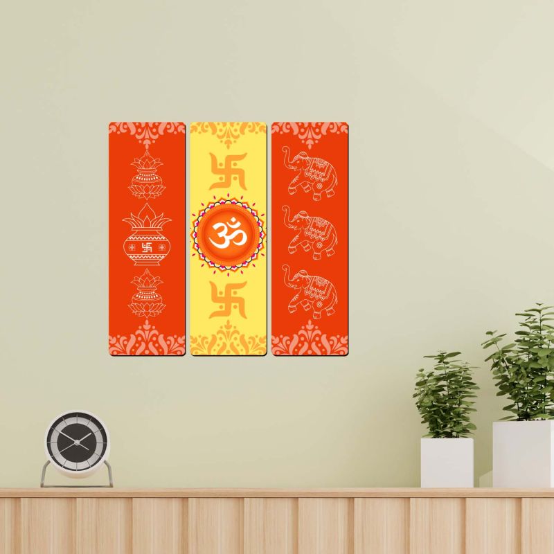 Om Swastik Traditional Wall Hanging for Home Entrance & Decor Hindu Spiritual Wall Art